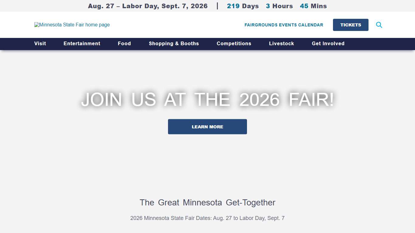 Aug. 27 – Labor Day, Sept. 7, 2026 | Minnesota State Fair